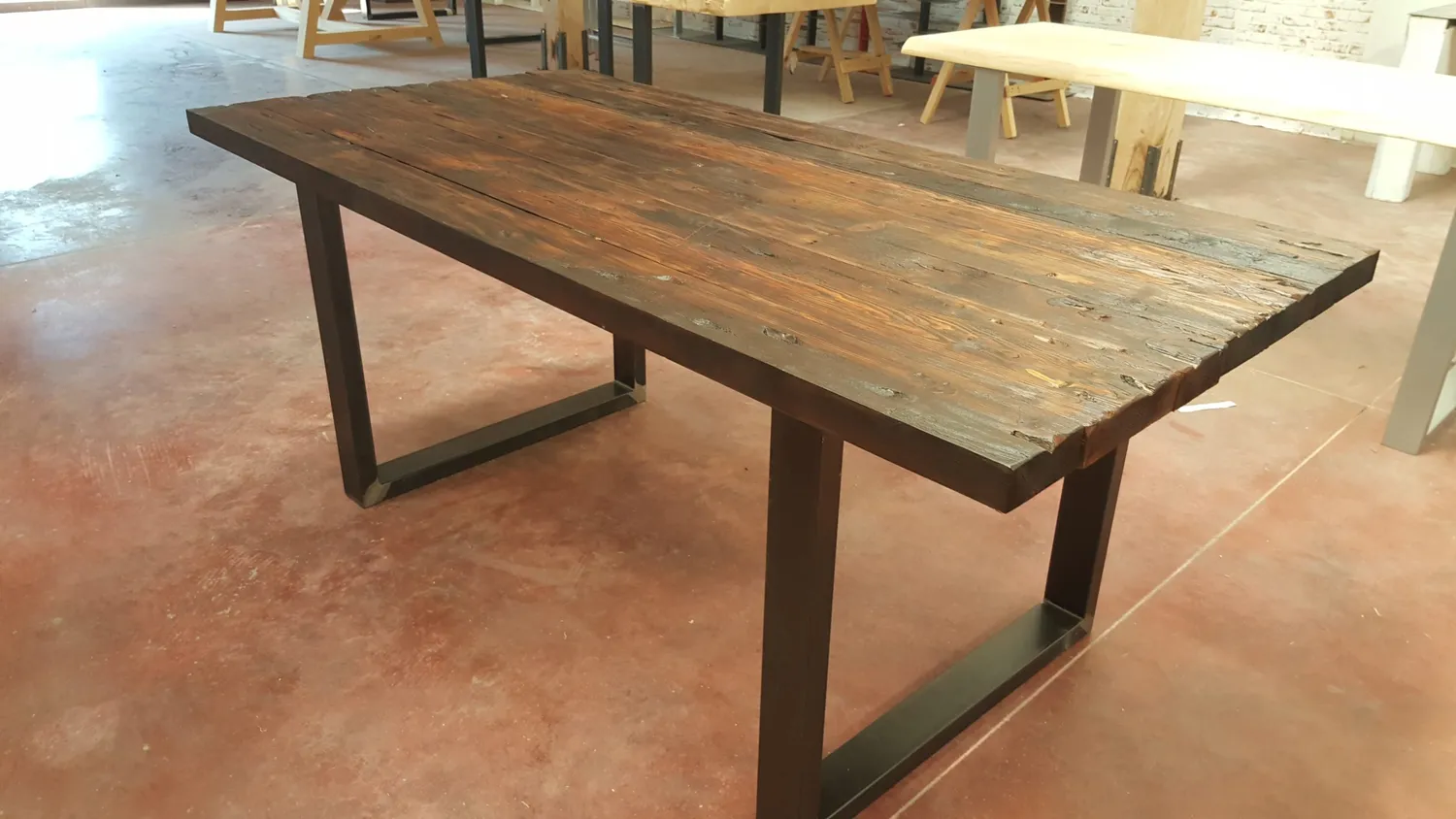 XLAB Design Milo Tavolo 180x100 Industriale Grezzo Larice