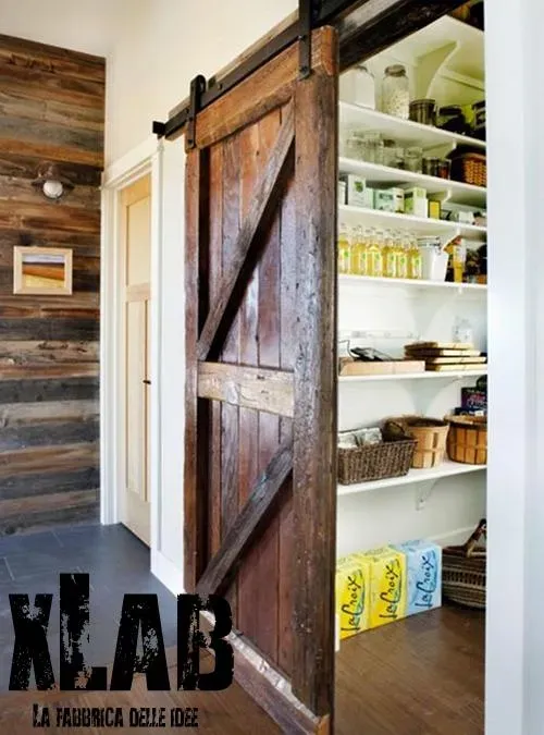 XLAB Design Liù porta scorrevole legno massello vintage
