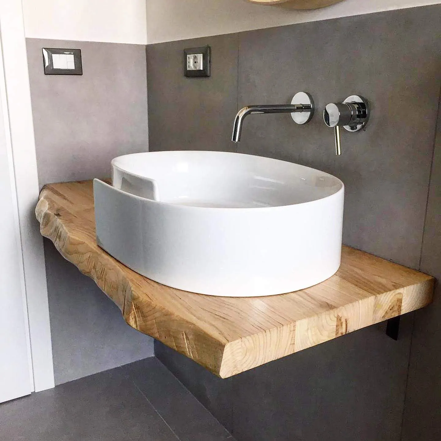 XLAB Design mensola bagno legno massello 120x50x5 cm