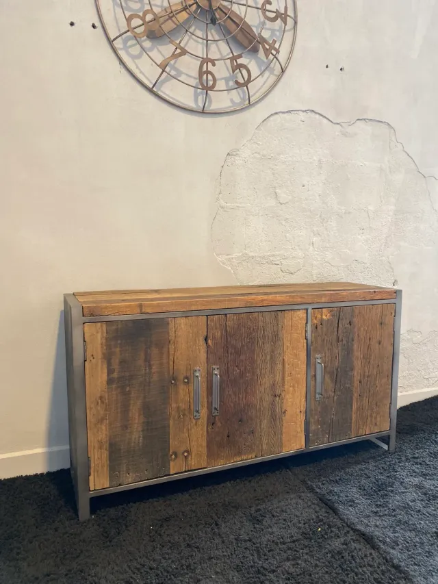 XLAB Design Oakland credenza legno 3 sportelli invecchiato