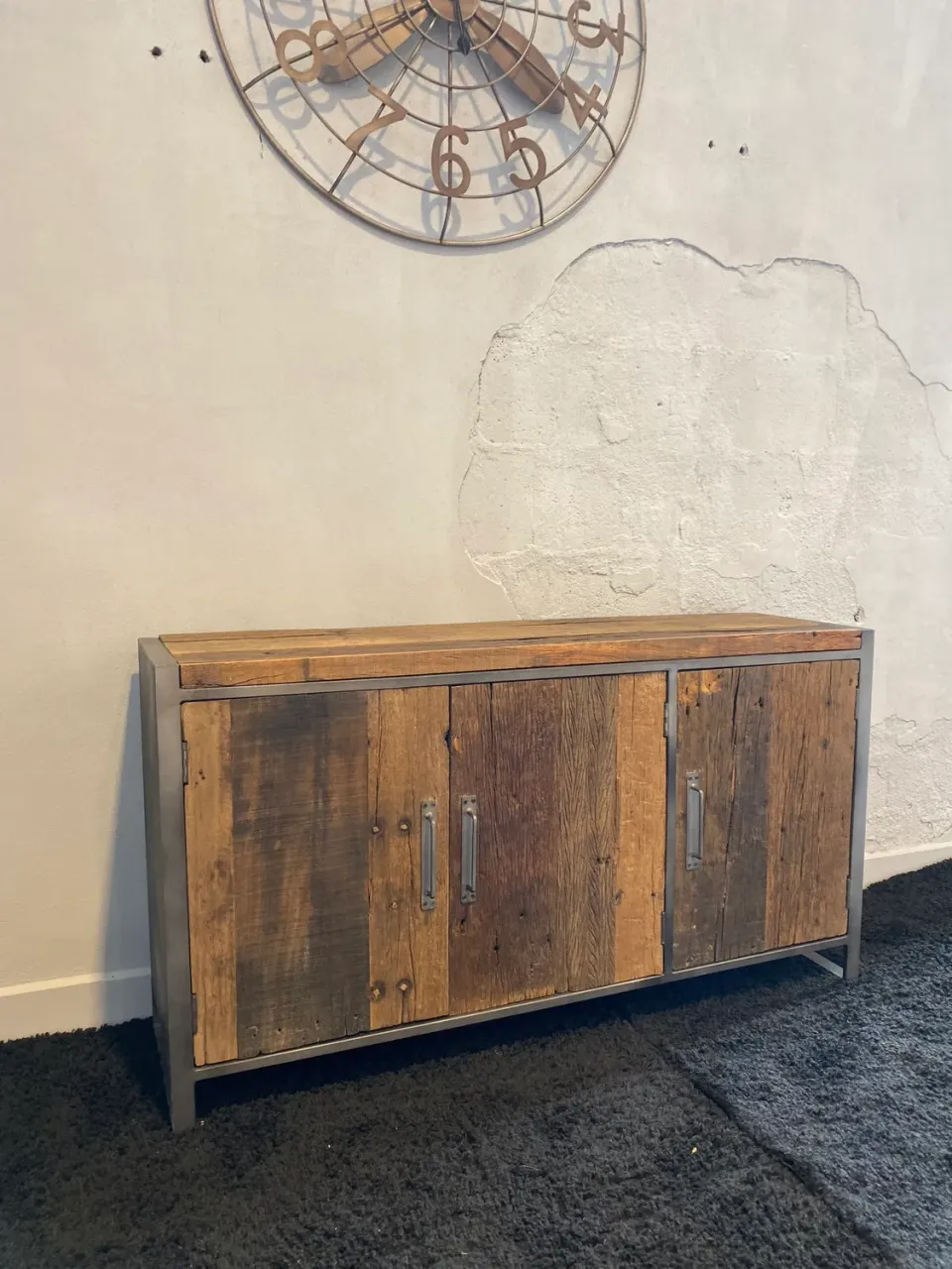 XLAB Design Oakland credenza legno 3 sportelli invecchiato