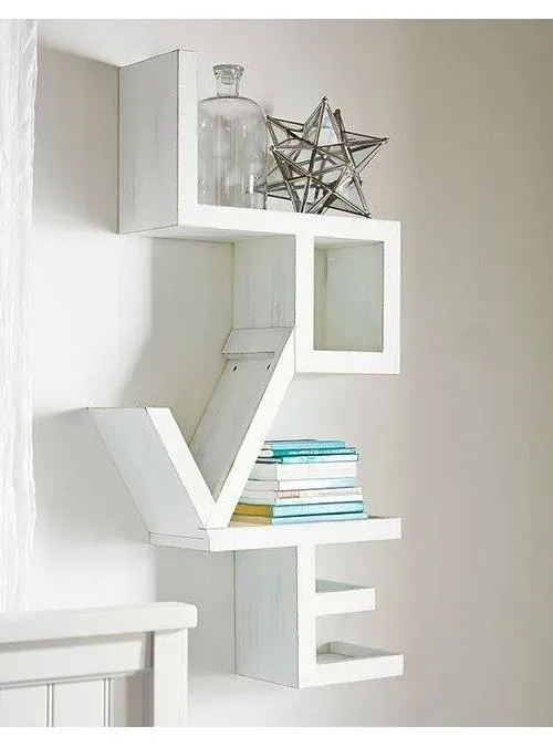 XLAB Design Love libreria da parete legno massello shabby