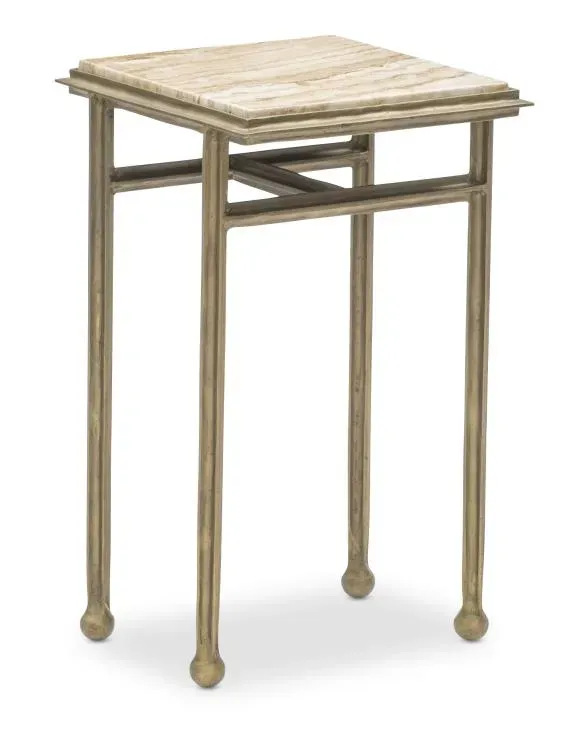 Maitland Smith Axel tavolino travertino ottone 31cm