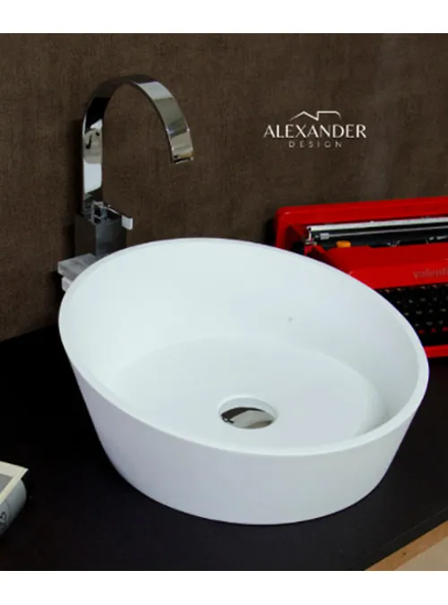 XLAB Design Bicocca lavabo tondo resina e minerali