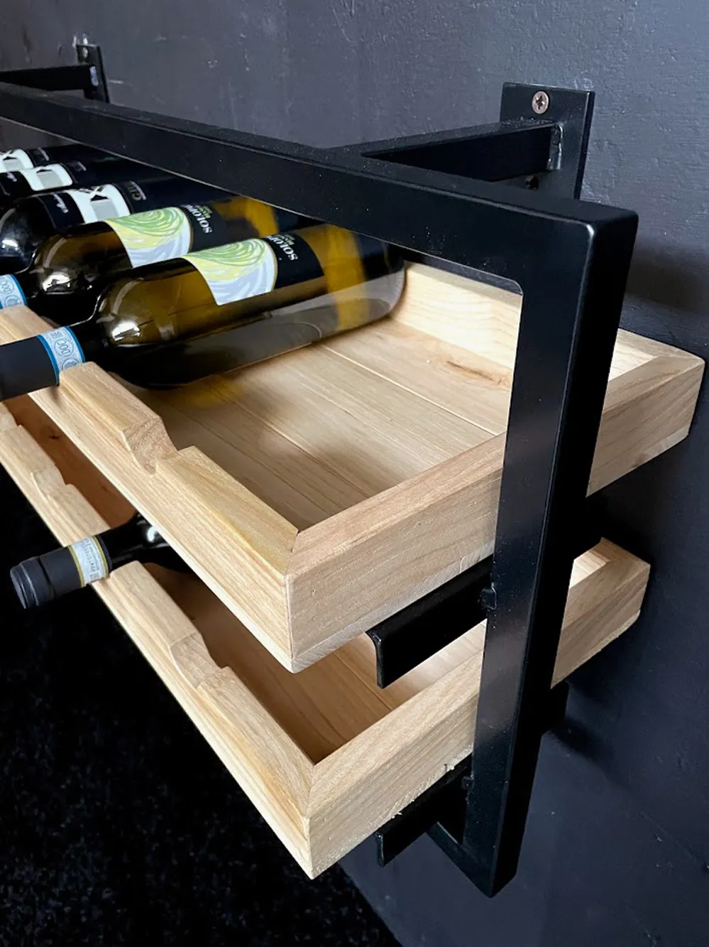 XLAB Design Wine Frame portabottiglie parete 14 bottiglie legno ferro
