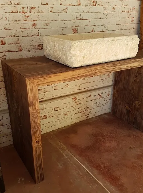 XLAB Design Raffy Mobile Bagno Legno Massello Rustico Larice