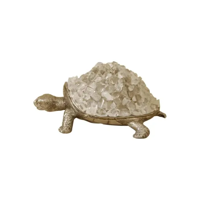 Maitland Smith Rocky Turtle soprammobile ottone cristallo