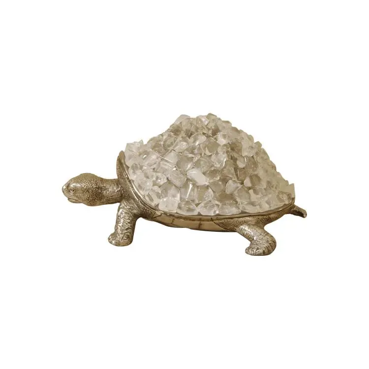 Maitland Smith Rocky Turtle soprammobile ottone cristallo
