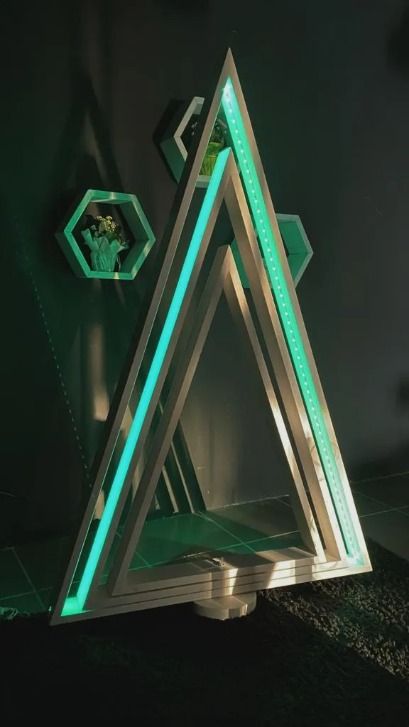 XLAB albero Natale legno con luci led richiudibile
