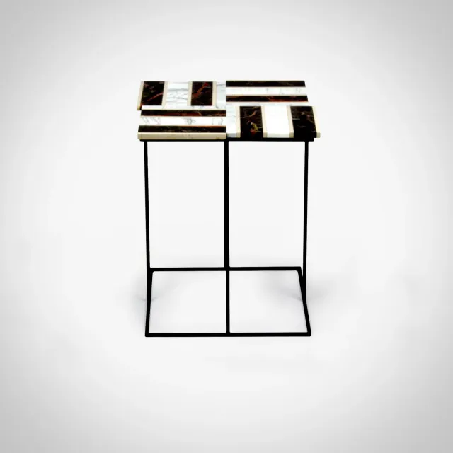 Stilts Intarsio Tavolino Marmo 41x41 cm