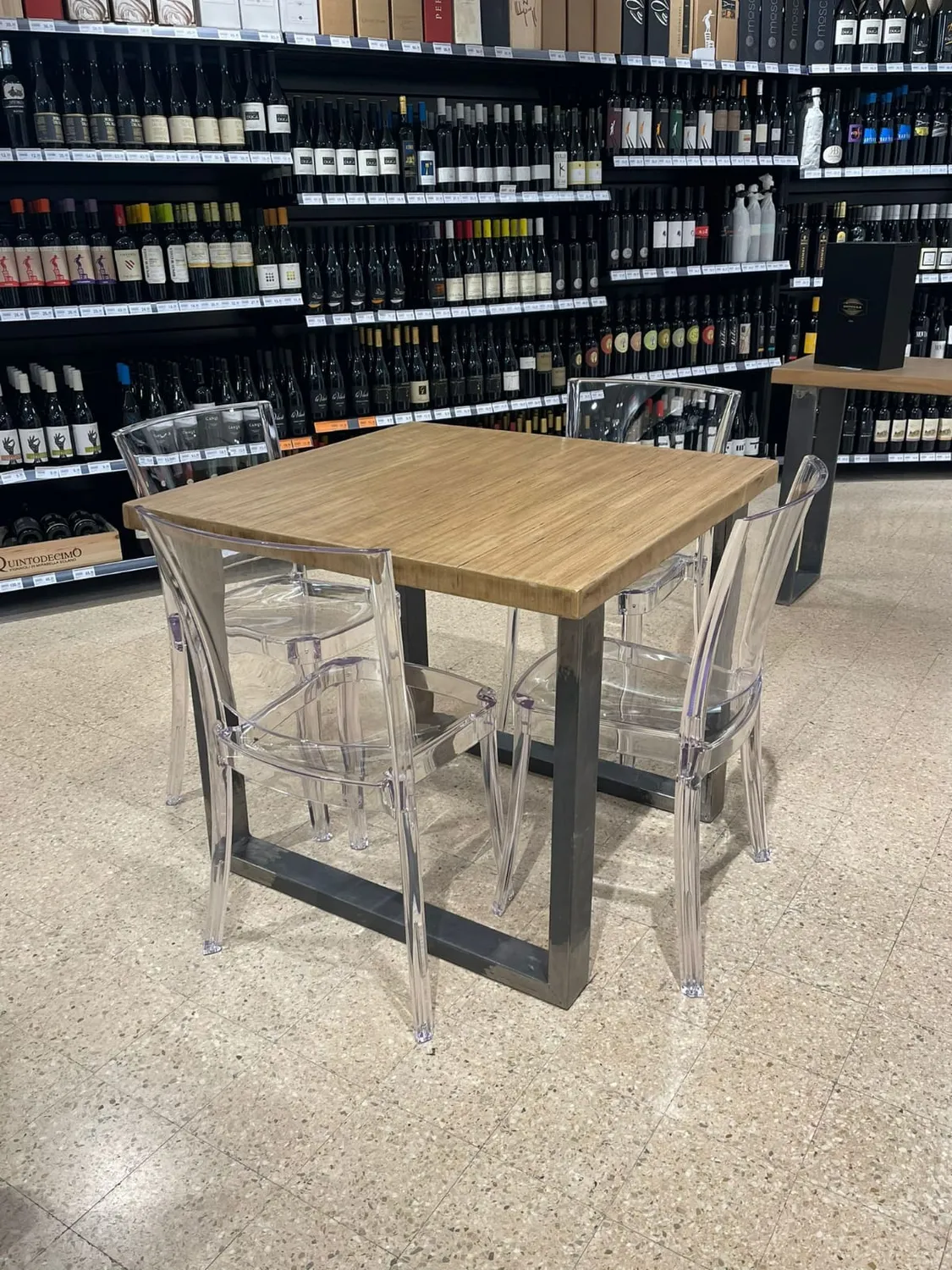 Sicily Wood Maker Tavolo 200x80 bordo dritto gambe nere