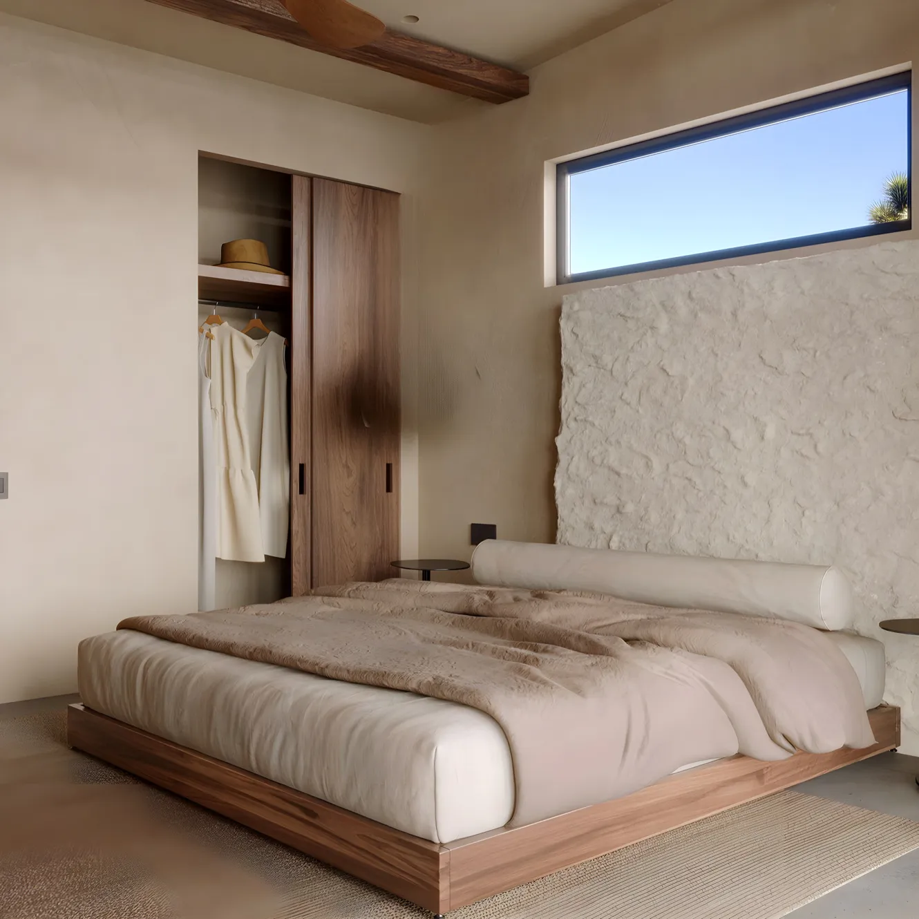 XLAB Design testiera letto matrimoniale effetto cemento bianco
