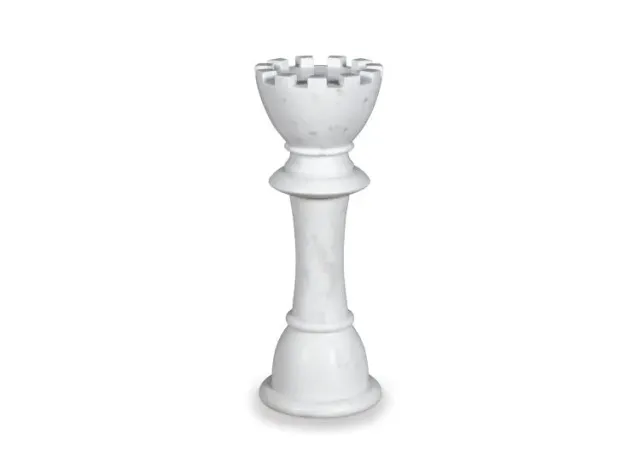 Maitland Smith White Chess King tavolo gioco marmo