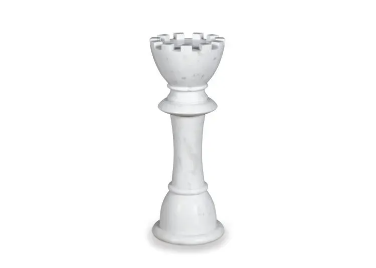 Maitland Smith White Chess King tavolo gioco marmo