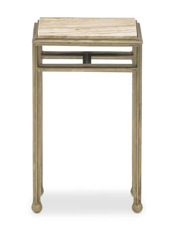 Maitland Smith Axel tavolino travertino ottone 31cm
