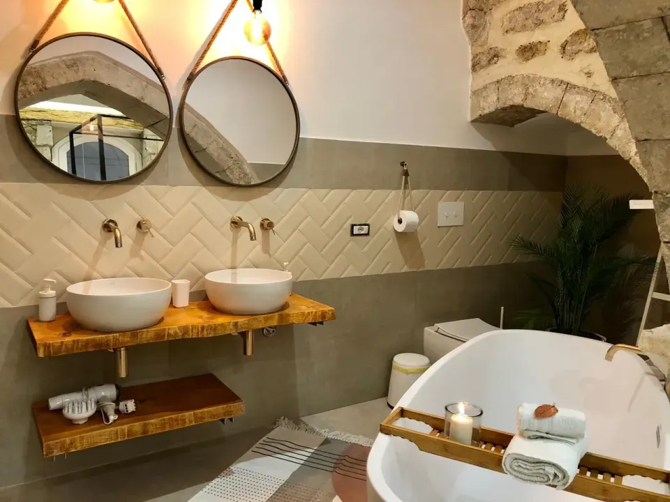 Sicily Wood Maker Arredo bagno mensola in legno massello