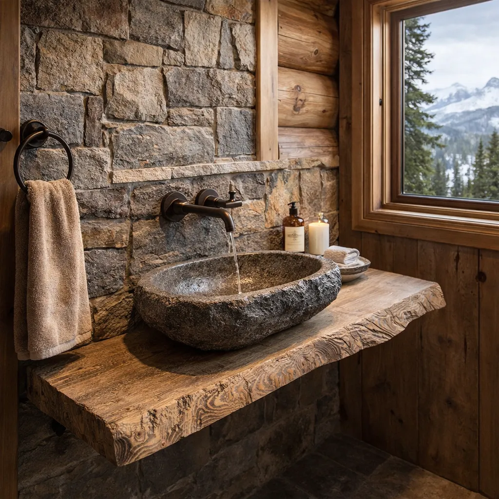 XLAB Design Antica Natura mensola bagno larice 100x50 rustica