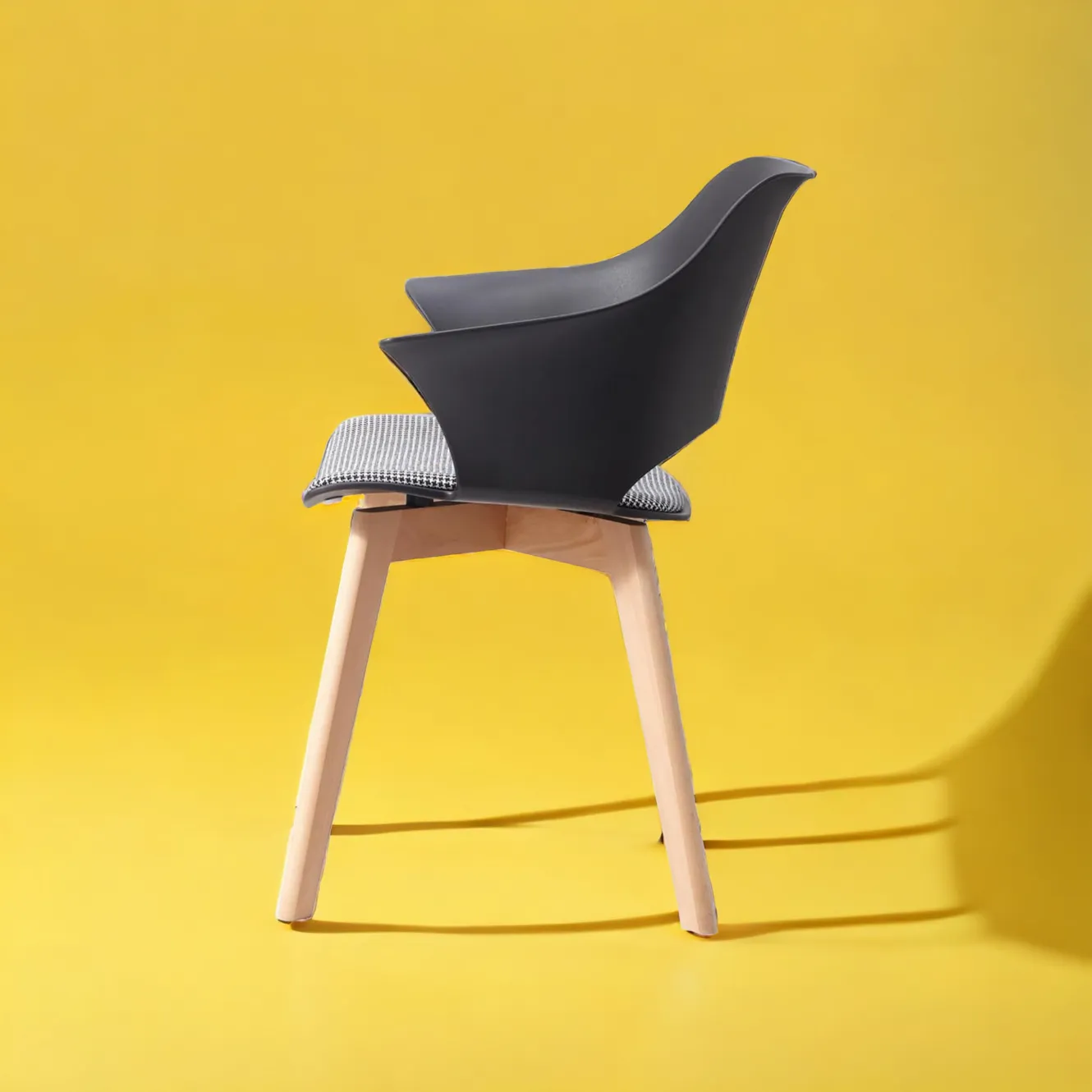 XLAB Design Set 4 Sedie Soggiorno ABS Tessuto Pied de Poule
