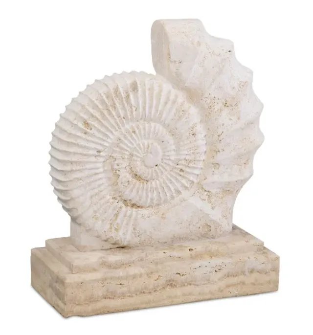 Maitland Smith Nereid scultura travertino conchiglia