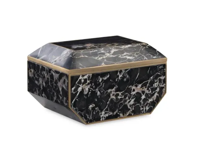 Maitland Smith Golden Portoro scatola marmo 25 cm