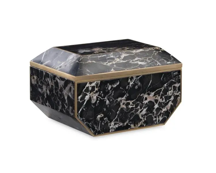 Maitland Smith Golden Portoro scatola marmo 25 cm