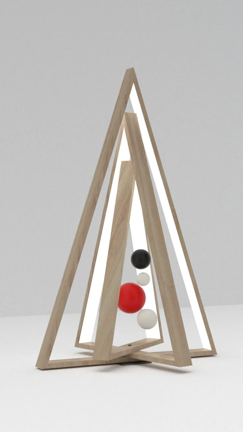 XLAB albero Natale legno con luci led richiudibile