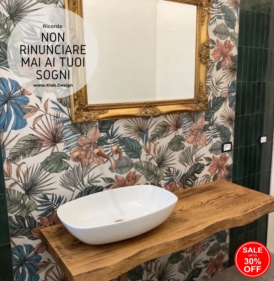 XLAB Design mensola bagno legno oldwood 140x50 cm