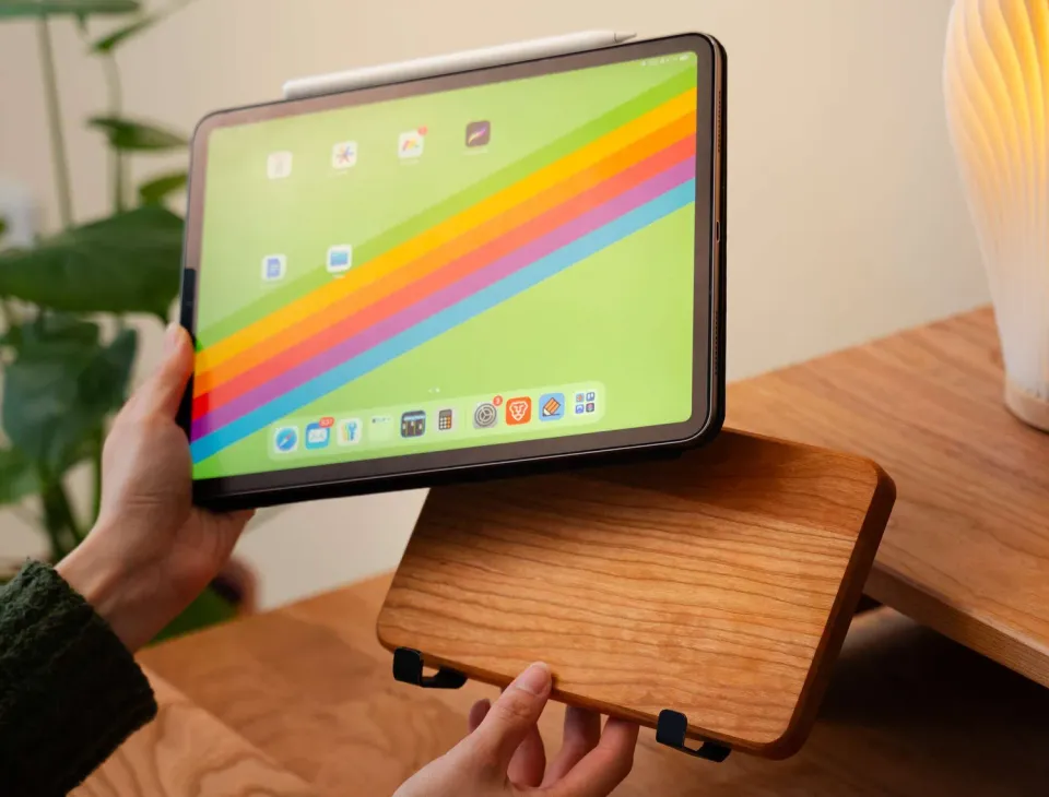 Wyrmwood Gaming Desk Platform Tablet Holder supporto tablet legno