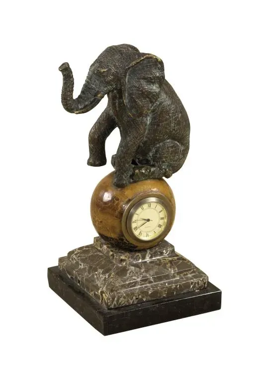Maitland Smith Agile orologio elefante ottone 22,9 cm