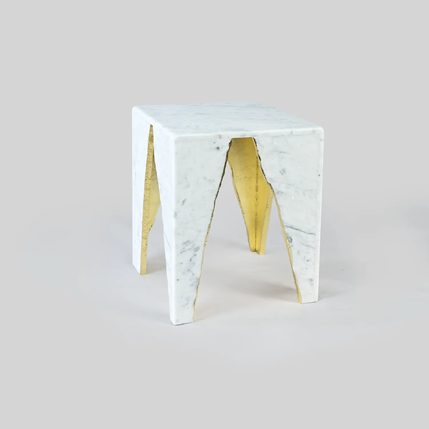 Tavolino Caffè Carrara Foglia Oro 36x56