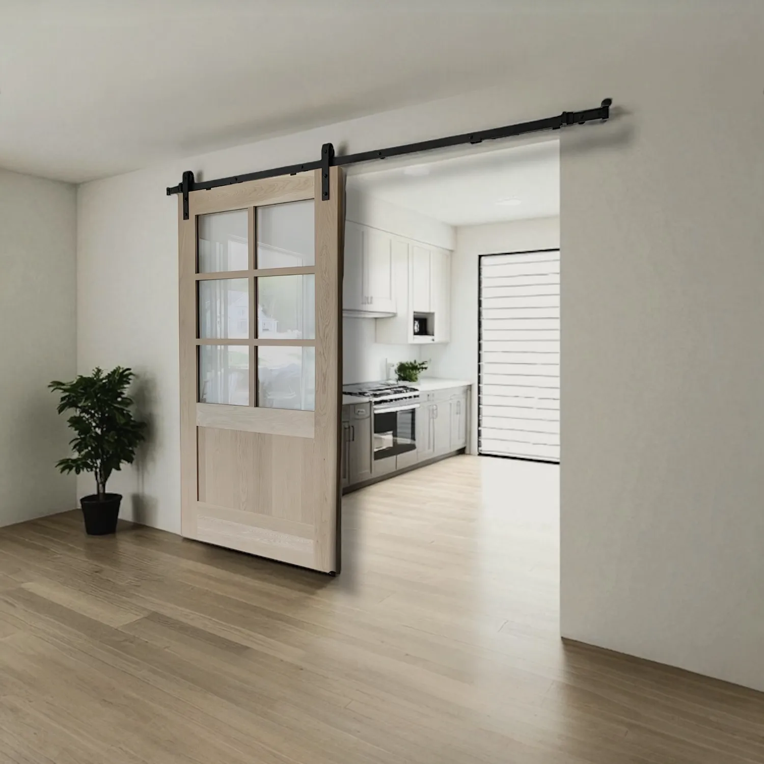 XLAB Design Aurora porta scorrevole legno 100x225 vetro
