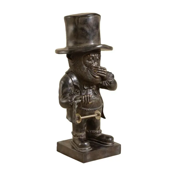 Maitland Smith Brave Monkey portafazzoletti scultura bronzo verdigris