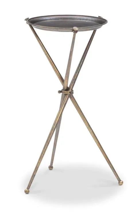 Maitland Smith Marlowe tavolino martini ottone pietra 32 cm
