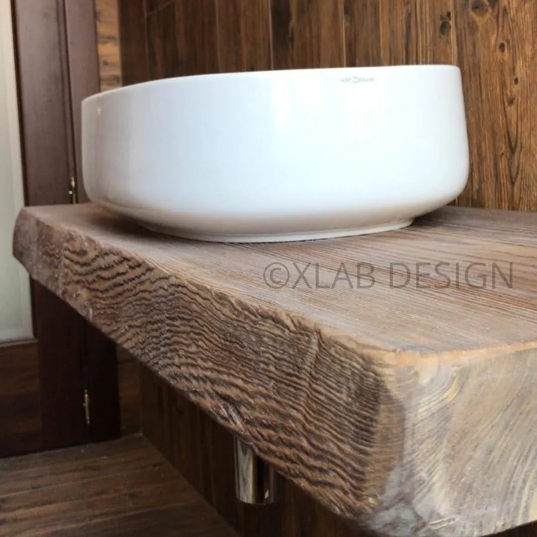 XLAB Design Pollina mensola bagno legno rustico appoggio