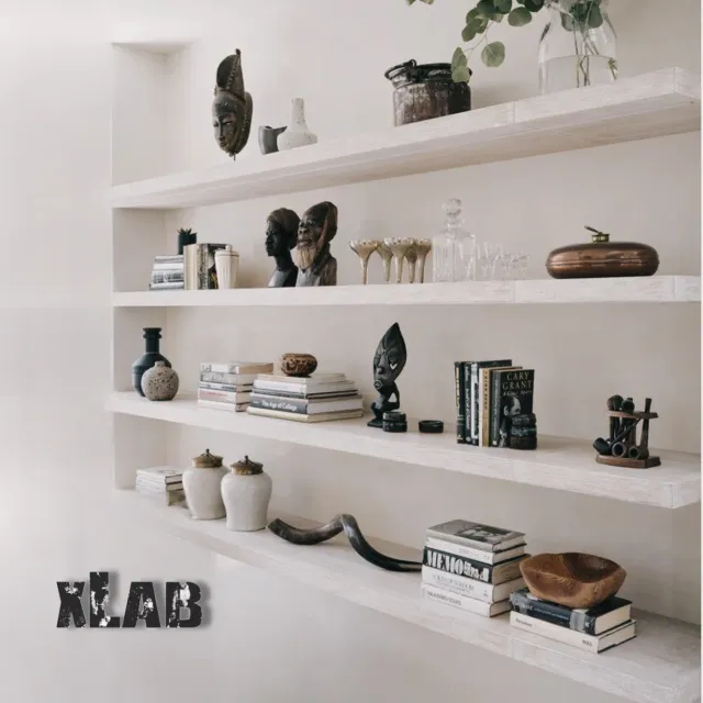 XLAB Design Mensole Legno Massello Shabby Chic 150 cm 4 Pezzi