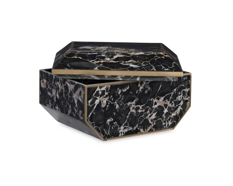 Maitland Smith Golden Portoro scatola marmo 25 cm