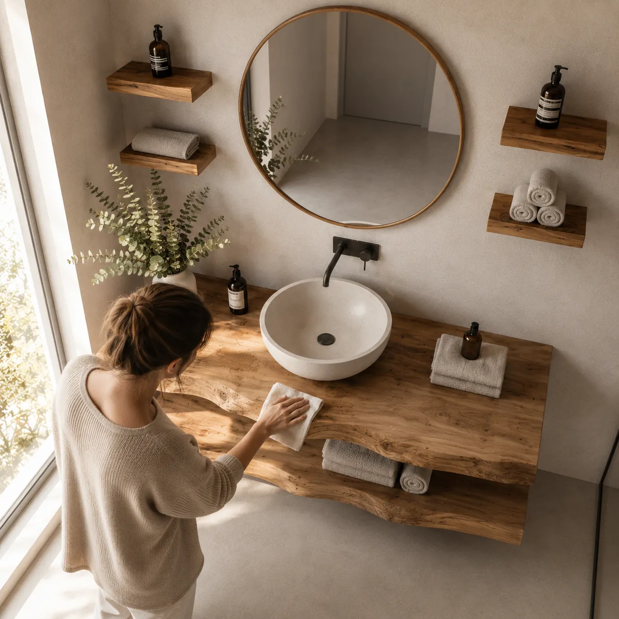 XLAB Design IdroWood X100 mensola bagno su misura idrorepellente