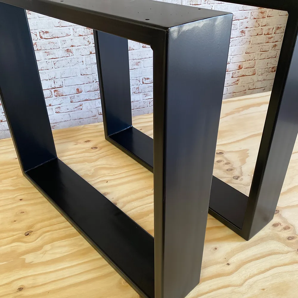 XLAB Design Coppia Gambe Tavolo Ferro Nero Opaco 150x30 mm