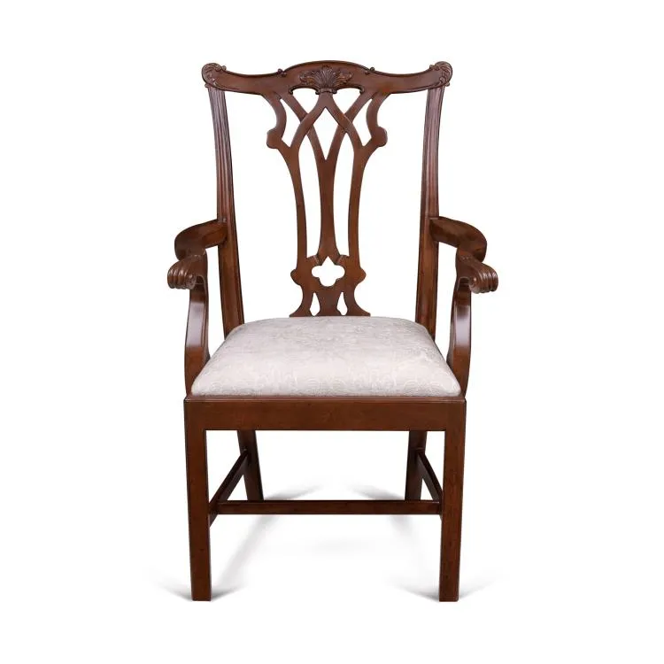 Maitland Smith Camden sedia braccioli mogano crema