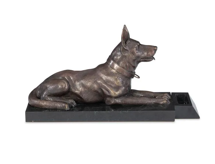 Maitland Smith German Shepherd portabiglietti ottone