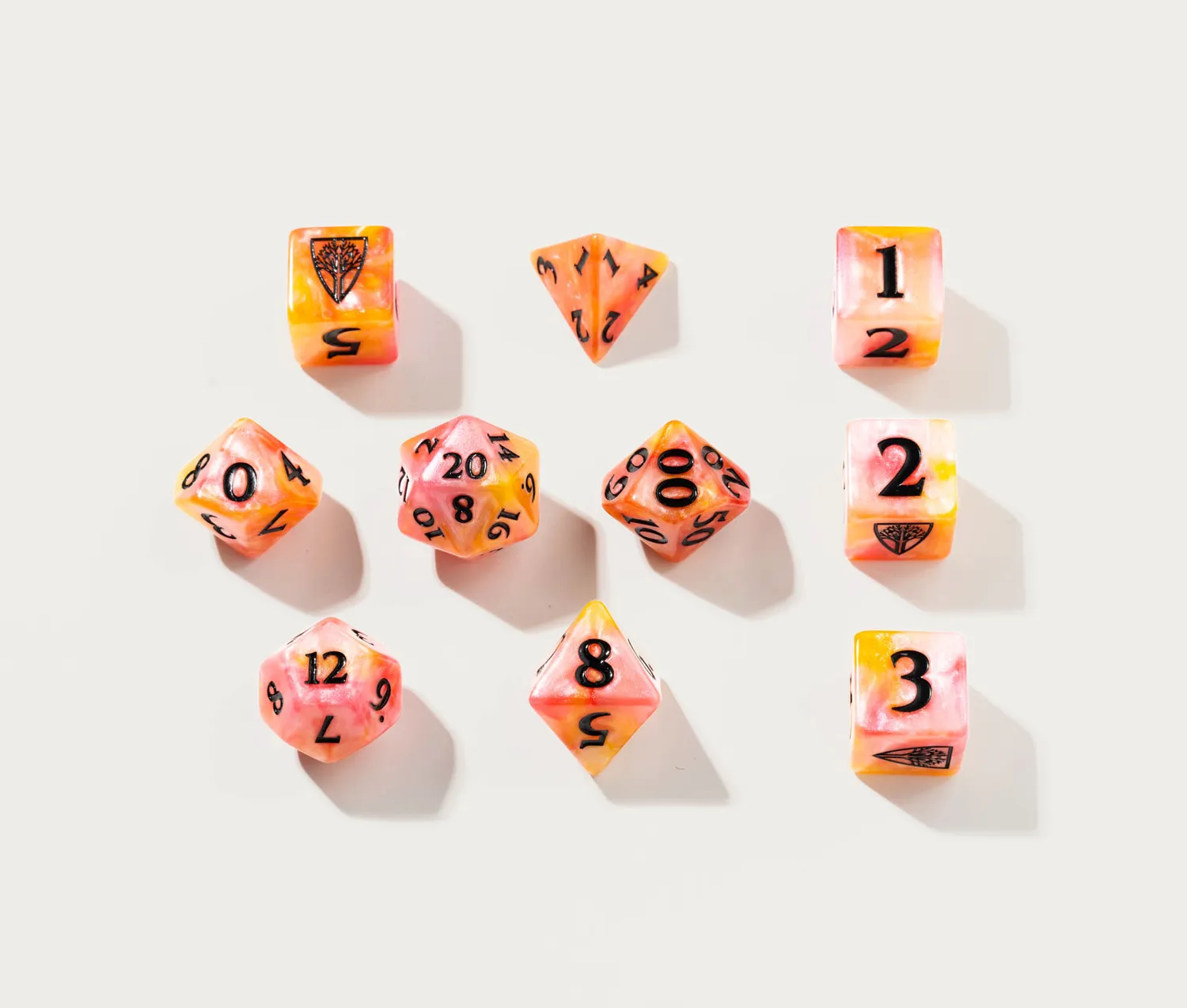 Wyrmwood Koi set dadi resina 10 pezzi colorati
