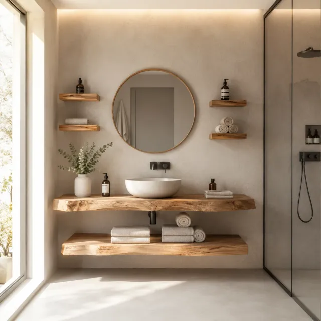 XLAB Design IdroWood X100 mensola bagno su misura idrorepellente