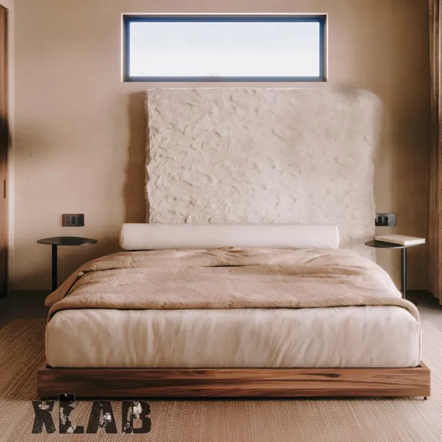 XLAB Design testiera letto matrimoniale effetto cemento bianco