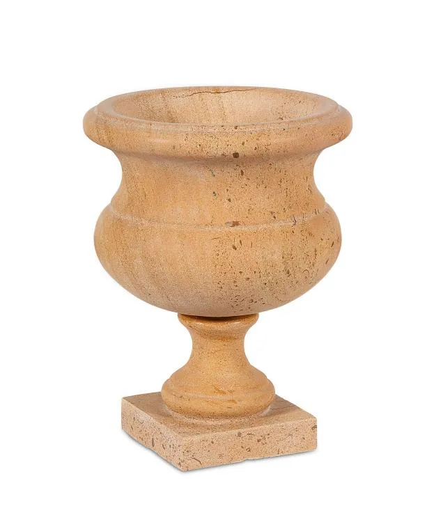 Maitland Smith Jaisalmer vaso marmo giallo urna 33 cm