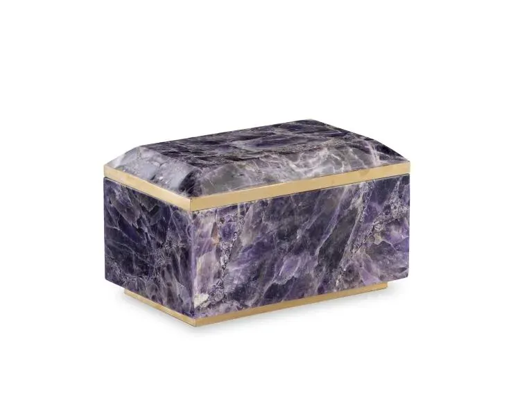 Maitland Smith Small Brass And Amethyst scatola ametista 20 cm
