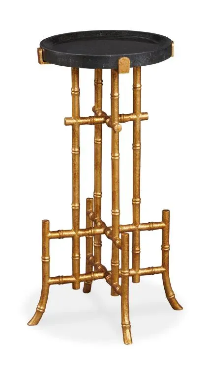Maitland Smith Calder Tavolino Pietra Alluminio Oro