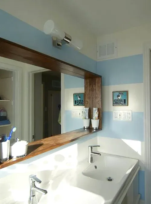 XLAB Design Artemide specchio bagno legno mensola