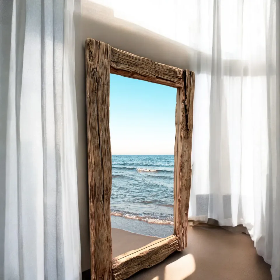 XLAB Design Artemisia specchio legno antico 100x180 cm