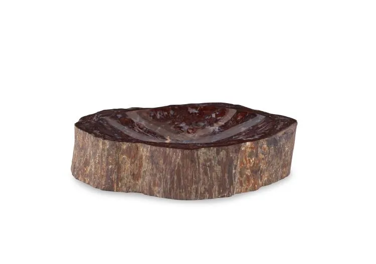 Maitland Smith Red Petrified ciotola legno pietrificato rosso