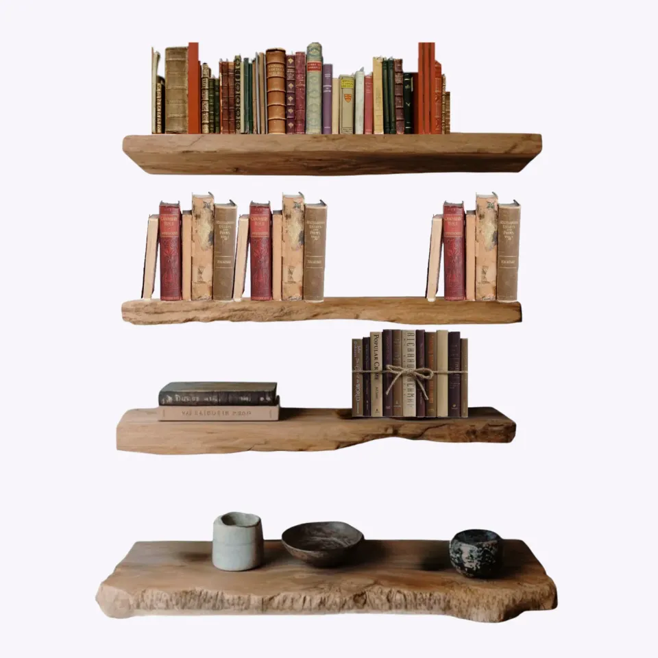 XLAB Design mensola parete legno castagno 80x20 cm rustica
